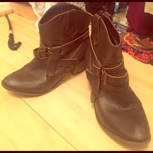 Brown western booties