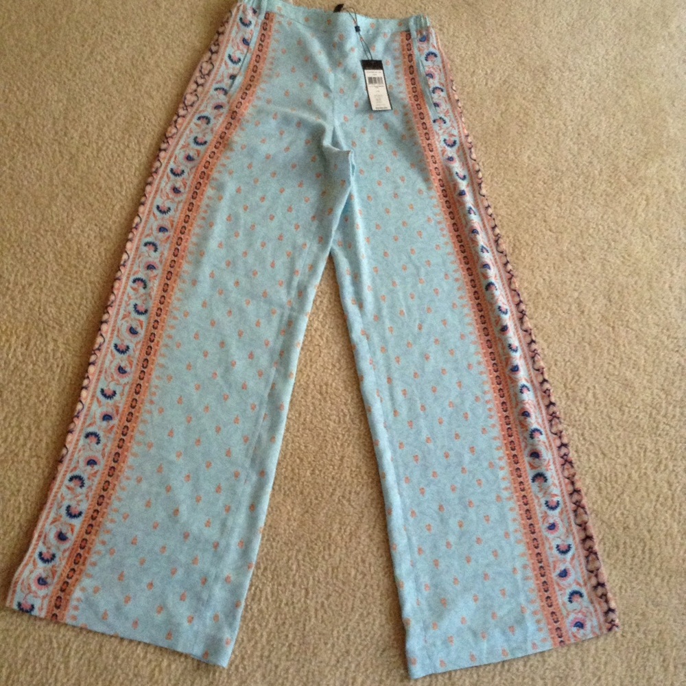 Bcbgmaxazria Joan floral wide leg pants