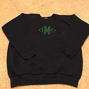 Navy blue sweatshirt with monogram aMk