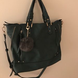 Green Faux Leather Violet Ray Tote
