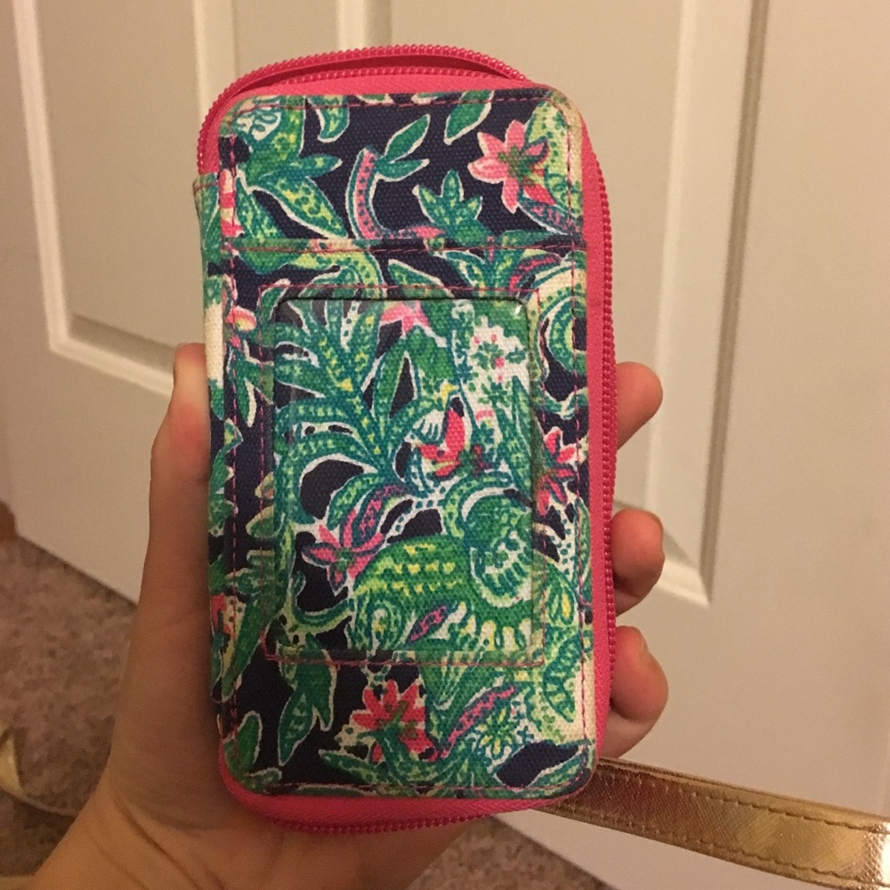 Lilly Pulitzer wrist wallet.