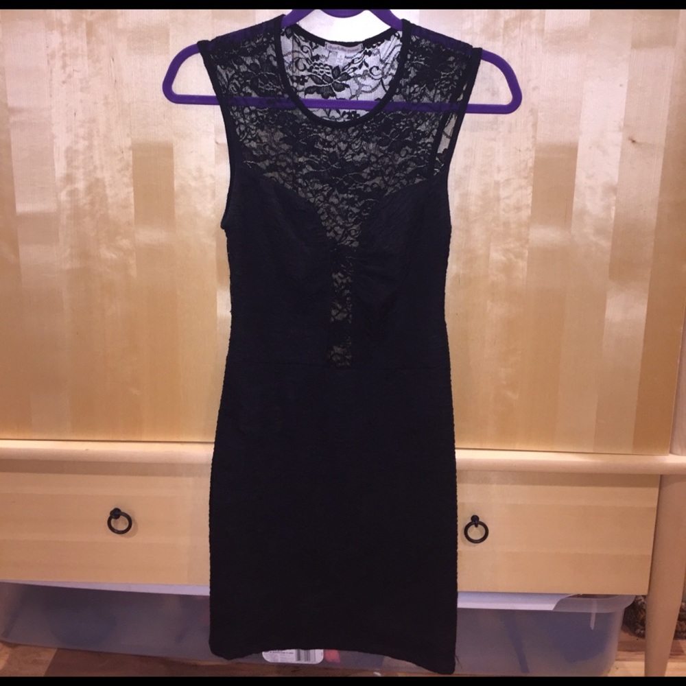 Black dress with lace front and back