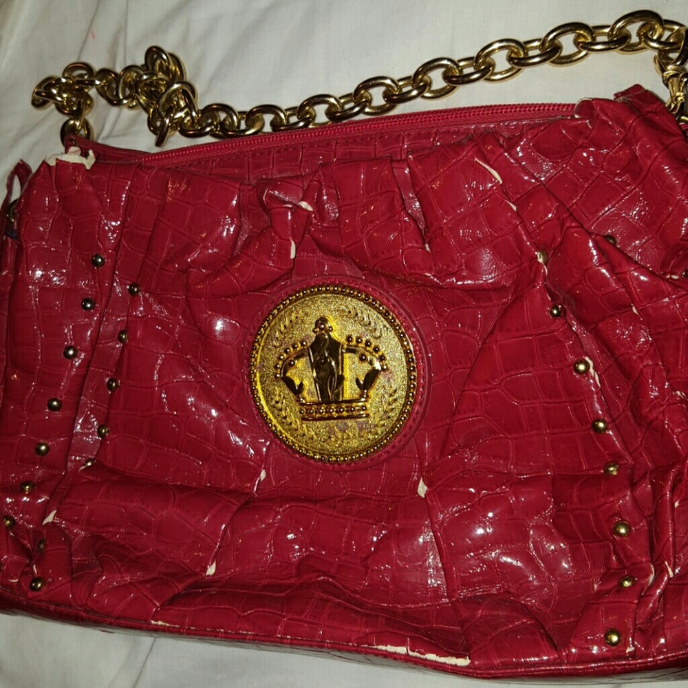 Red Faux Croc Pattern Baby Phat Bag