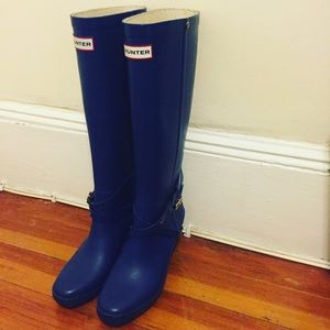 Size 8 Blue Hunter Rain Boots