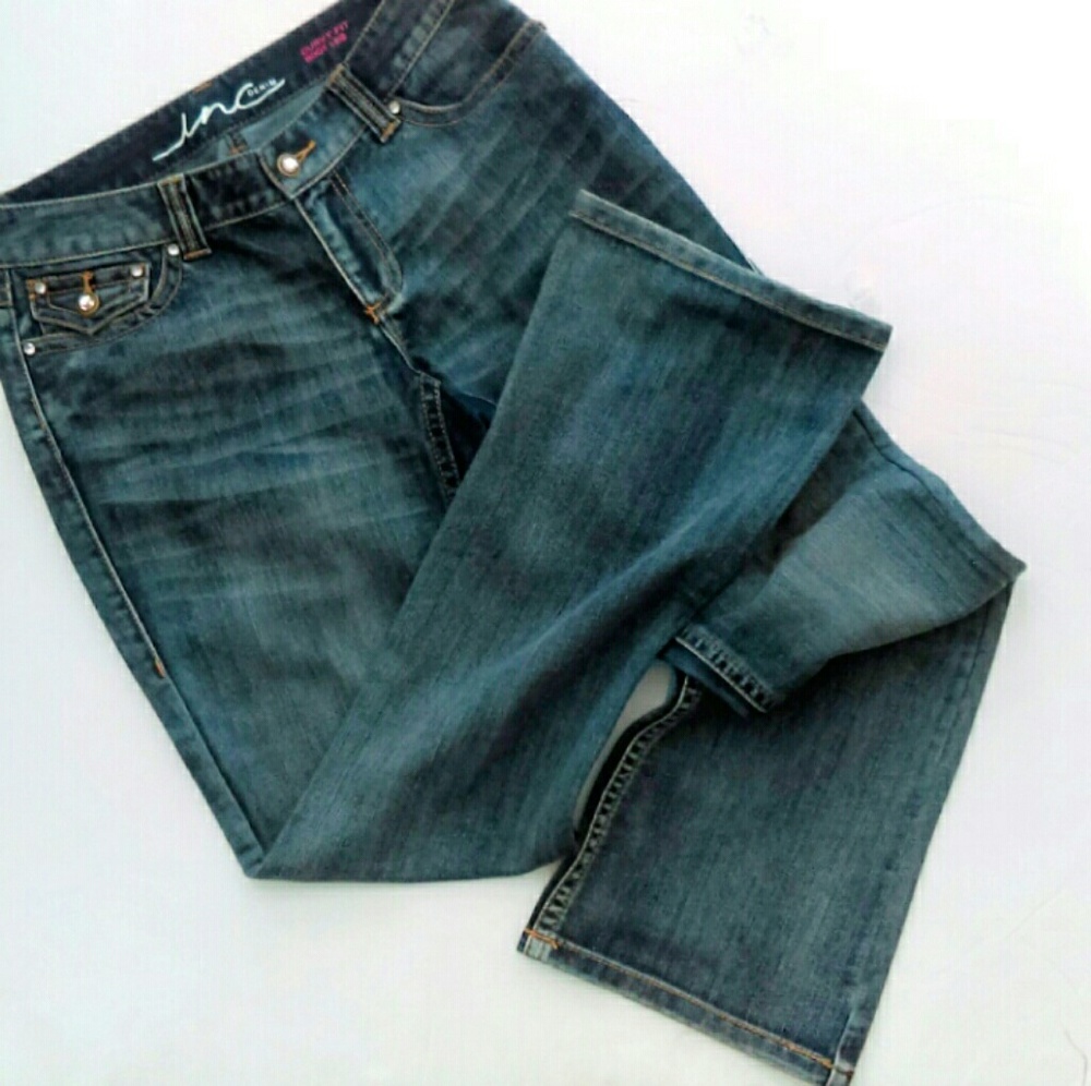 I.N.C Curvy Fit Jeans w/ Rhinestone Hardware