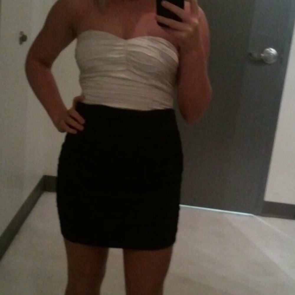 Black & White Express Strapless Dress