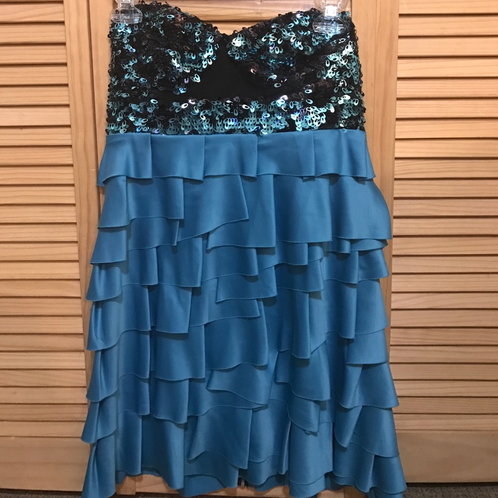 Strapless Blue Dress