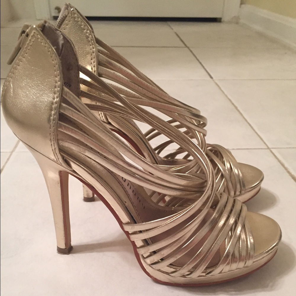 Gold Strappy Heels