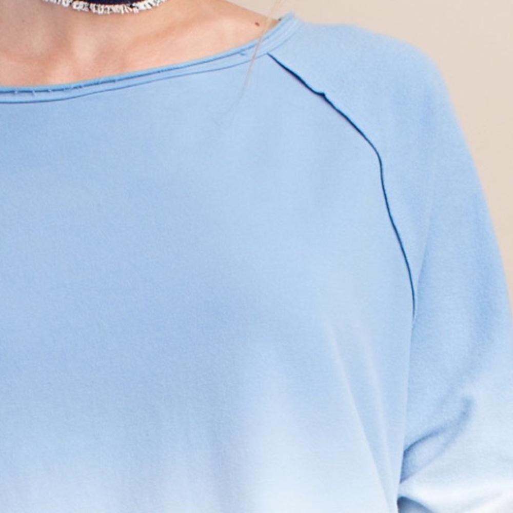 Knit Ombré Deep Dye Tunic- BLUE/BLUSH - Picture 2 of 2