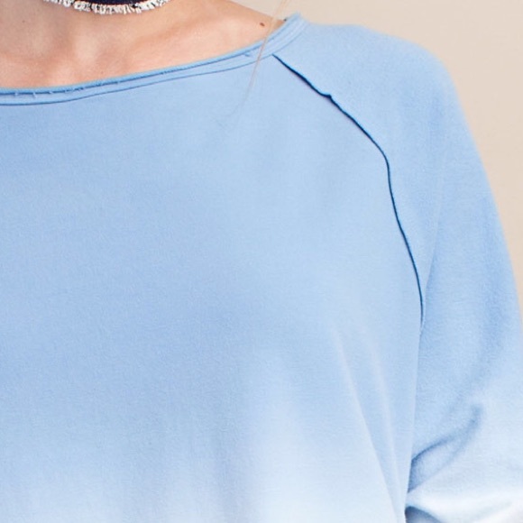 Knit Ombré Deep Dye Tunic- BLUE/BLUSH - Picture 2 of 2