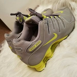 Nike Shox Grey and Florescent Yellow