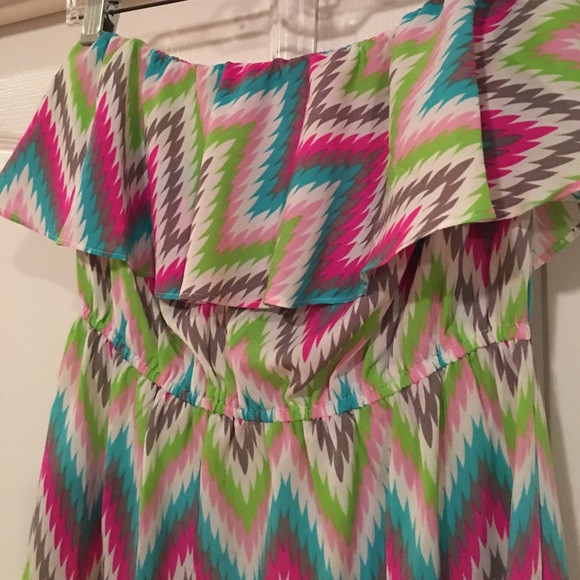 Macbeth Collection Colorful High-Low Spring Dress - Picture 2 of 4