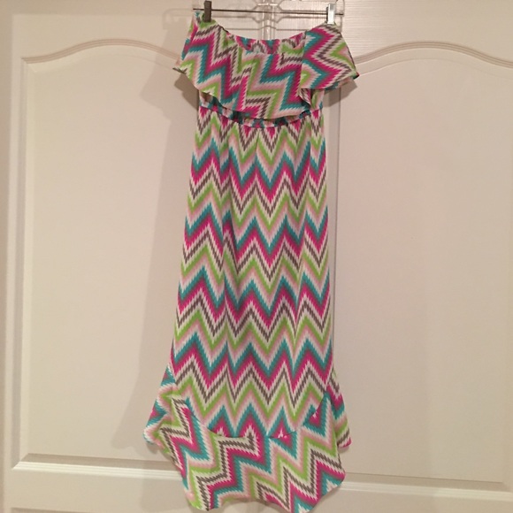 Macbeth Collection Colorful High-Low Spring Dress - Picture 3 of 4