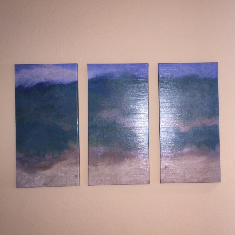 Elijah Swick 3pcs 12"x24" Abstract Canvas set