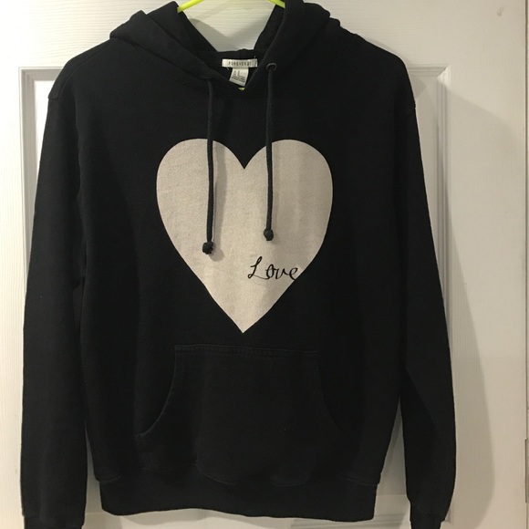 Forever 21 Tops - black hooded sweatshirt with a heart