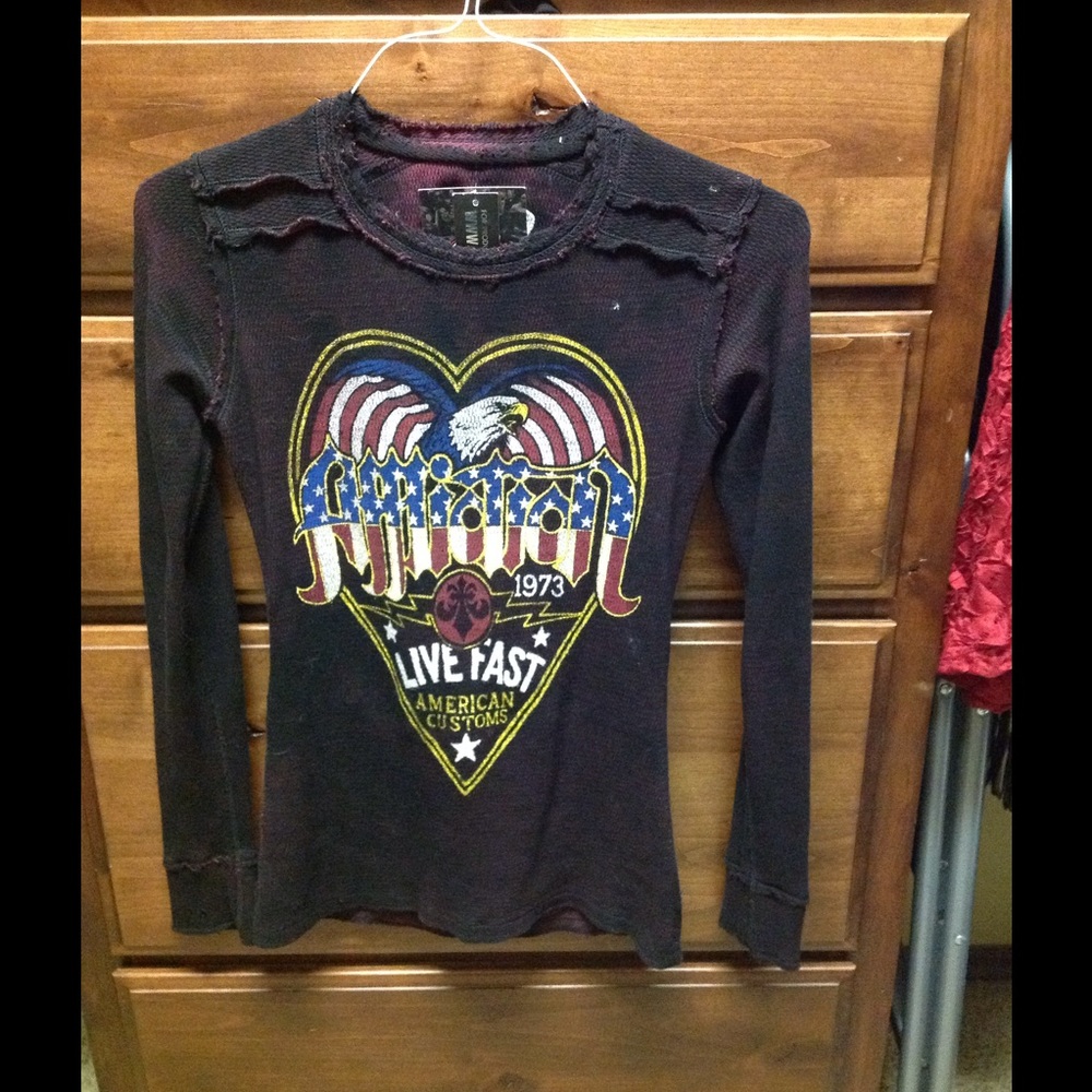 Affliction thermal reversible sexy top