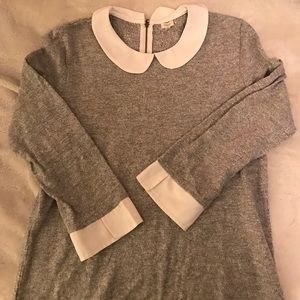 J. Crew Gray Collared Sweater
