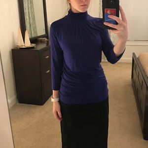 Ultra Comfy Fitted Indigo Turtleneck