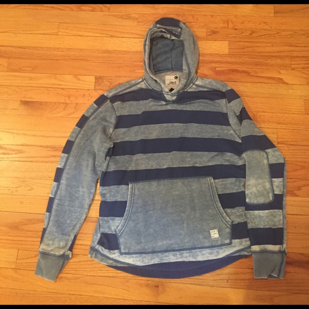 LOST Dont Label Me Rad blue striped Hoodie