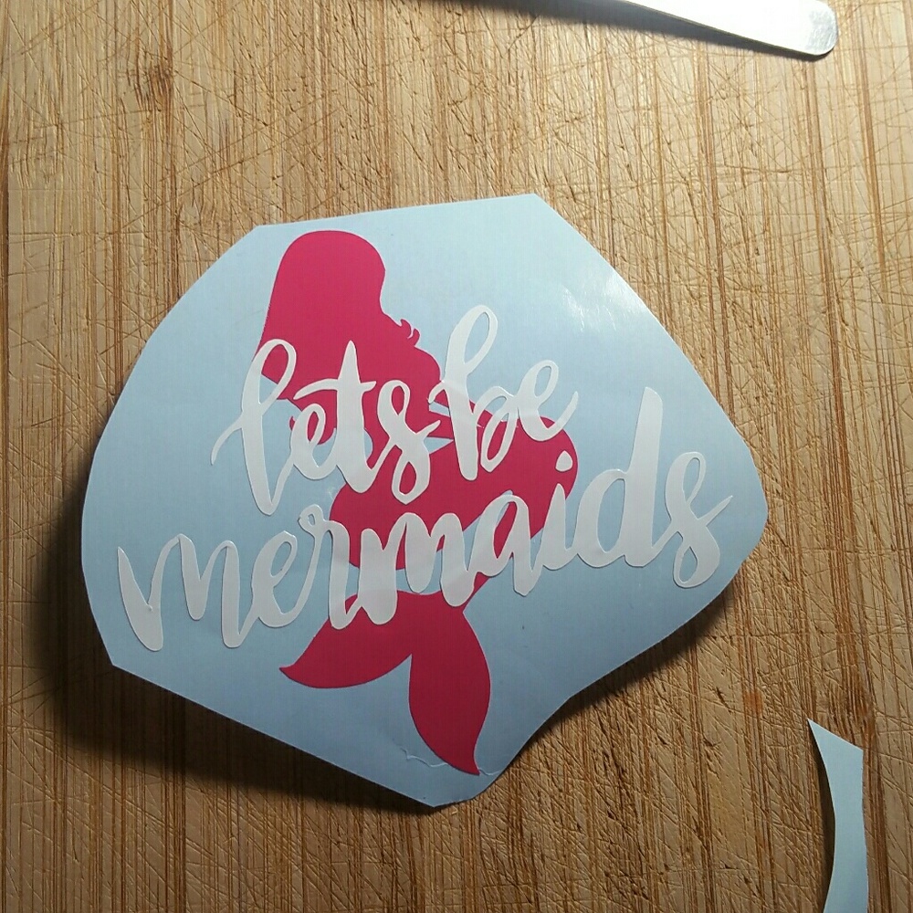4" 2 tone lets me mermaids vinyl decal