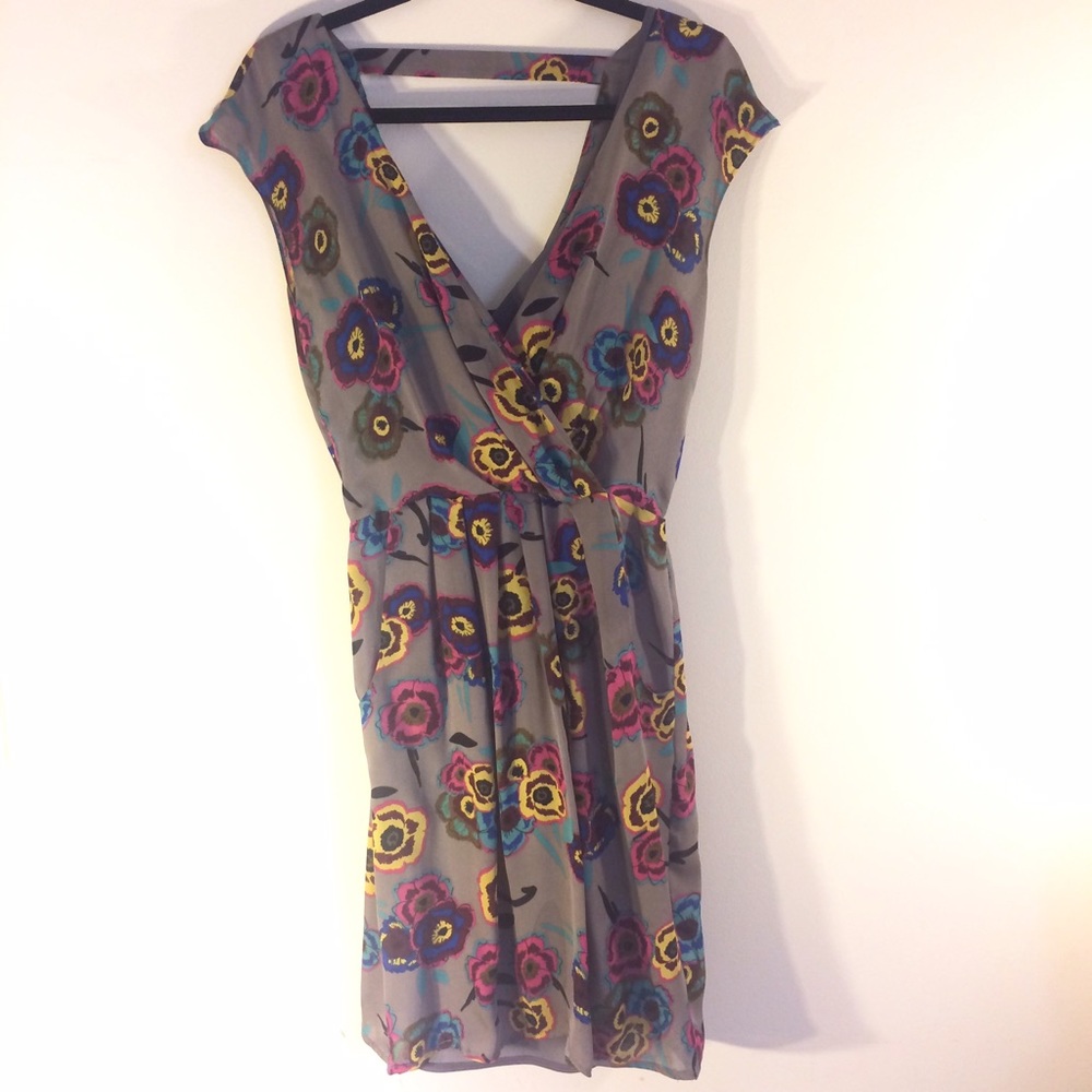 Dark grey floral summer dress