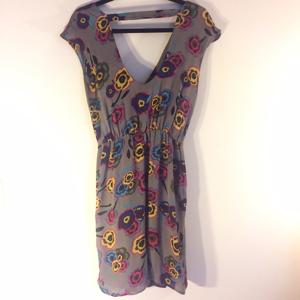 Dark grey floral summer dress - Picture 2 of 5
