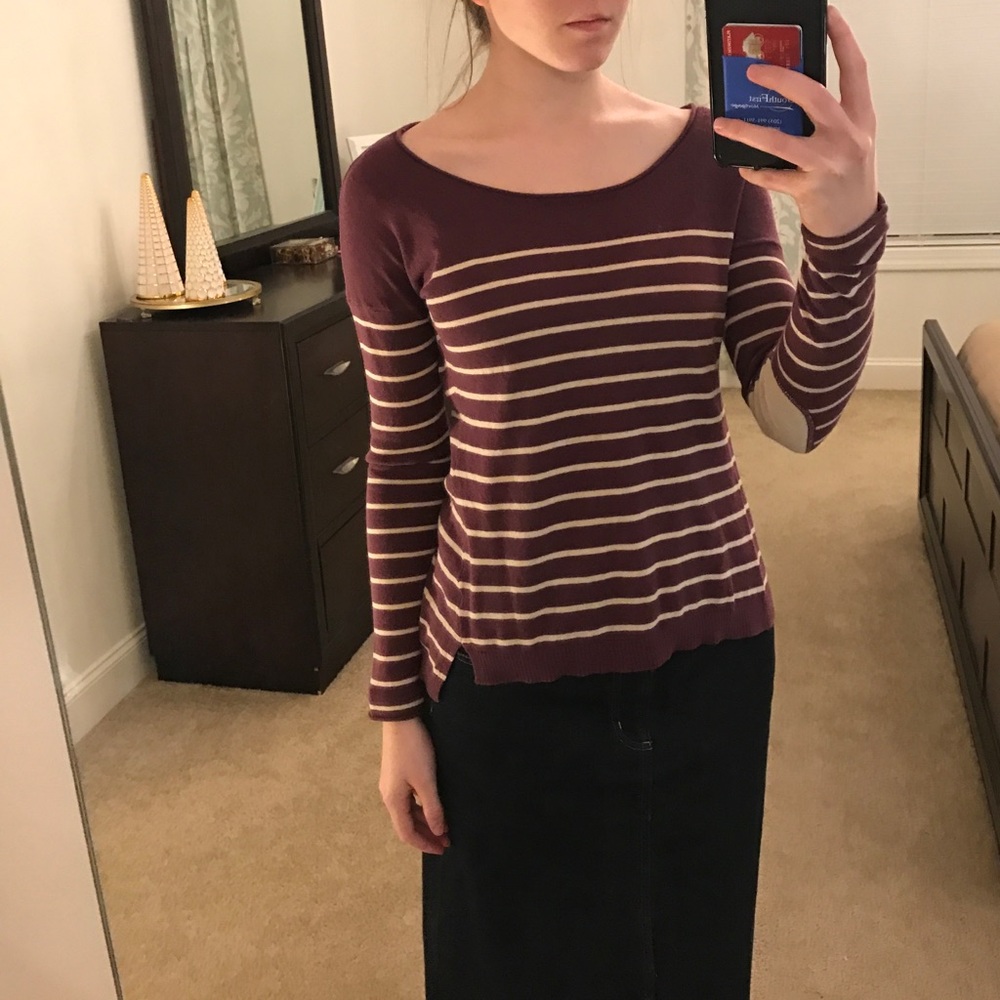 Cranberry Striped Sweater