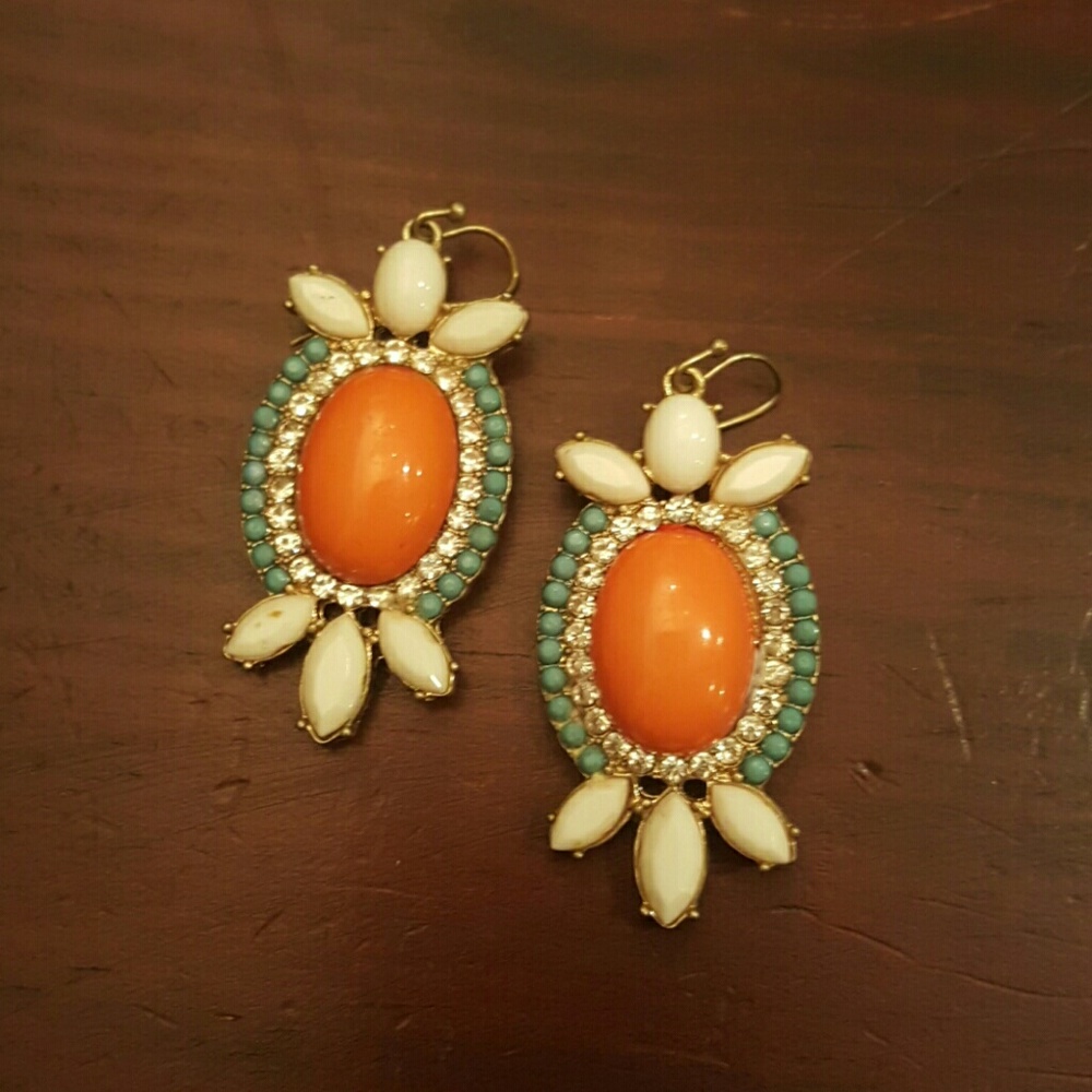 Coral Gem Stone Earrings