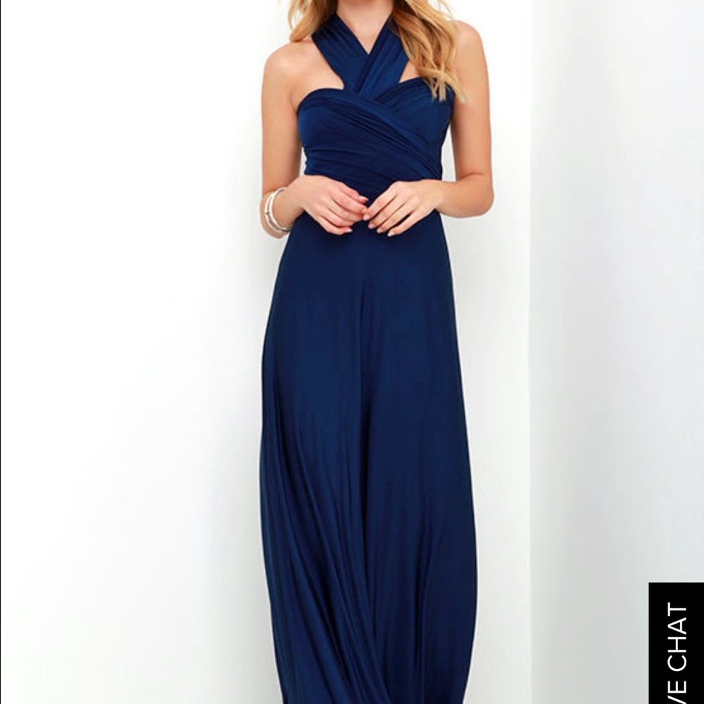 Navy Blue Convertible Long Dress