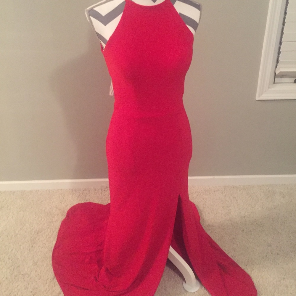 Long Sleeveless Sherri Hill Dress with Open Back