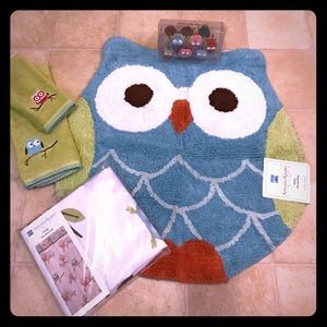 5 piece Owl bathroom decor