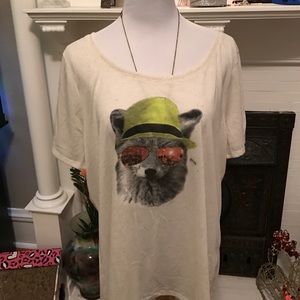 Lane Bryant fox sunglasses shirt size 22/24