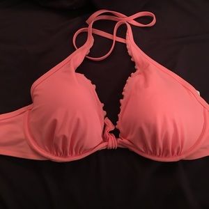 Never worn pinky peach ruffle bikini top