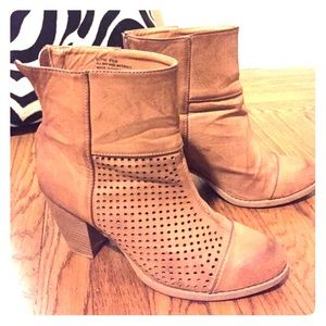 "Diba" Tan vegan leather ankle booties