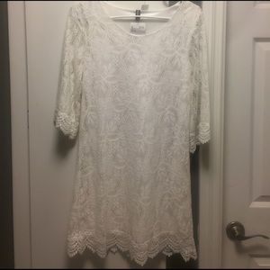 NWT, white lace dress.