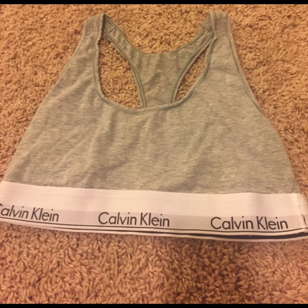 Calvin Klein grey cotton sports bra