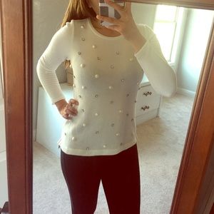 Studs and Pearls sweater