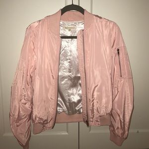 Hot &a Delicious light pink bomber jacket