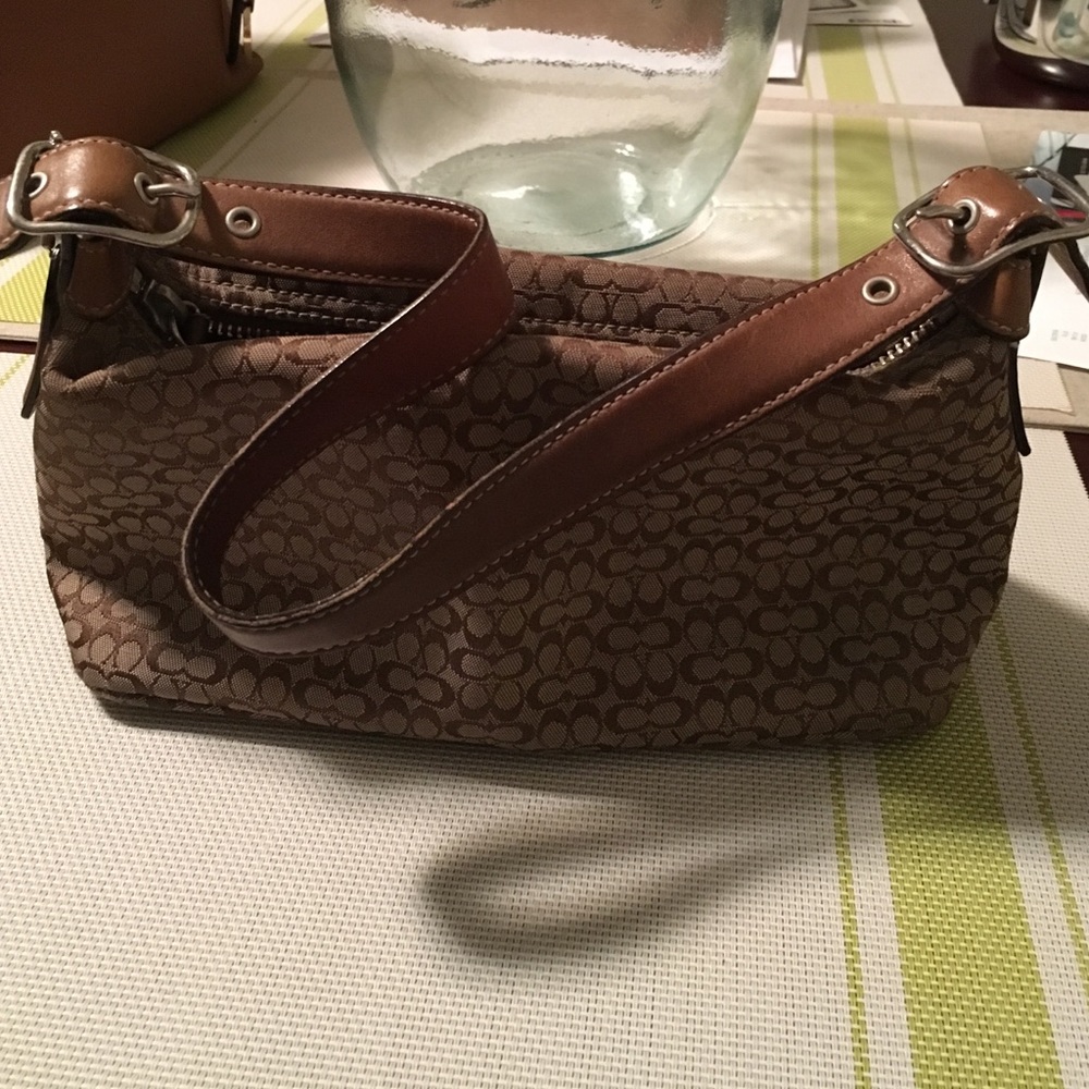 Tan coach shoulder bag