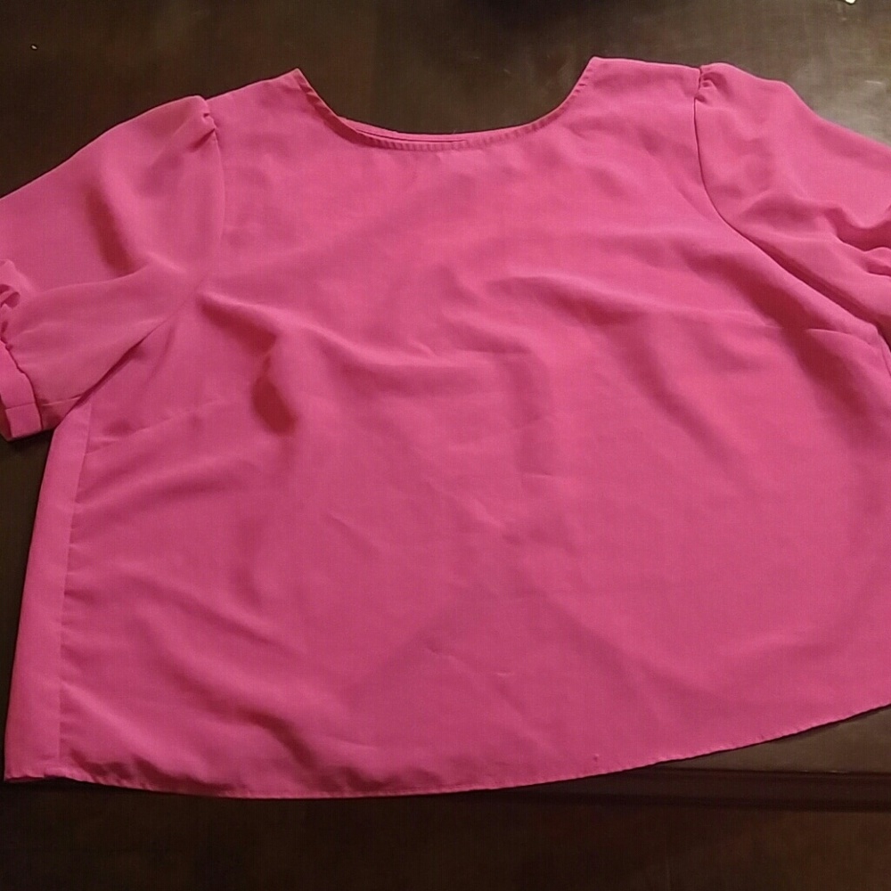 Bisou bisou cropped pink top