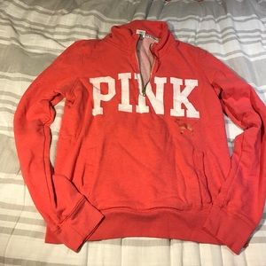 Coral half zip sweatshirt