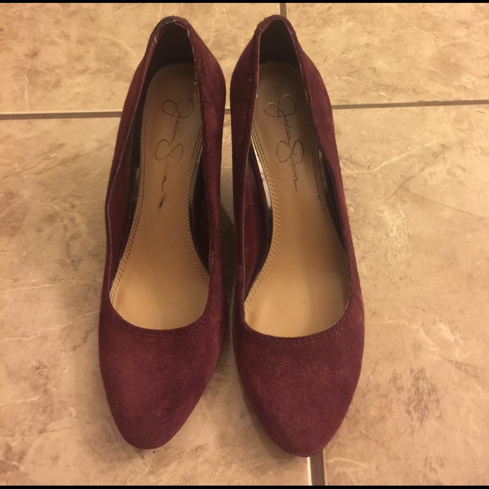 Jessica Simpson "Wine Color Wedges"