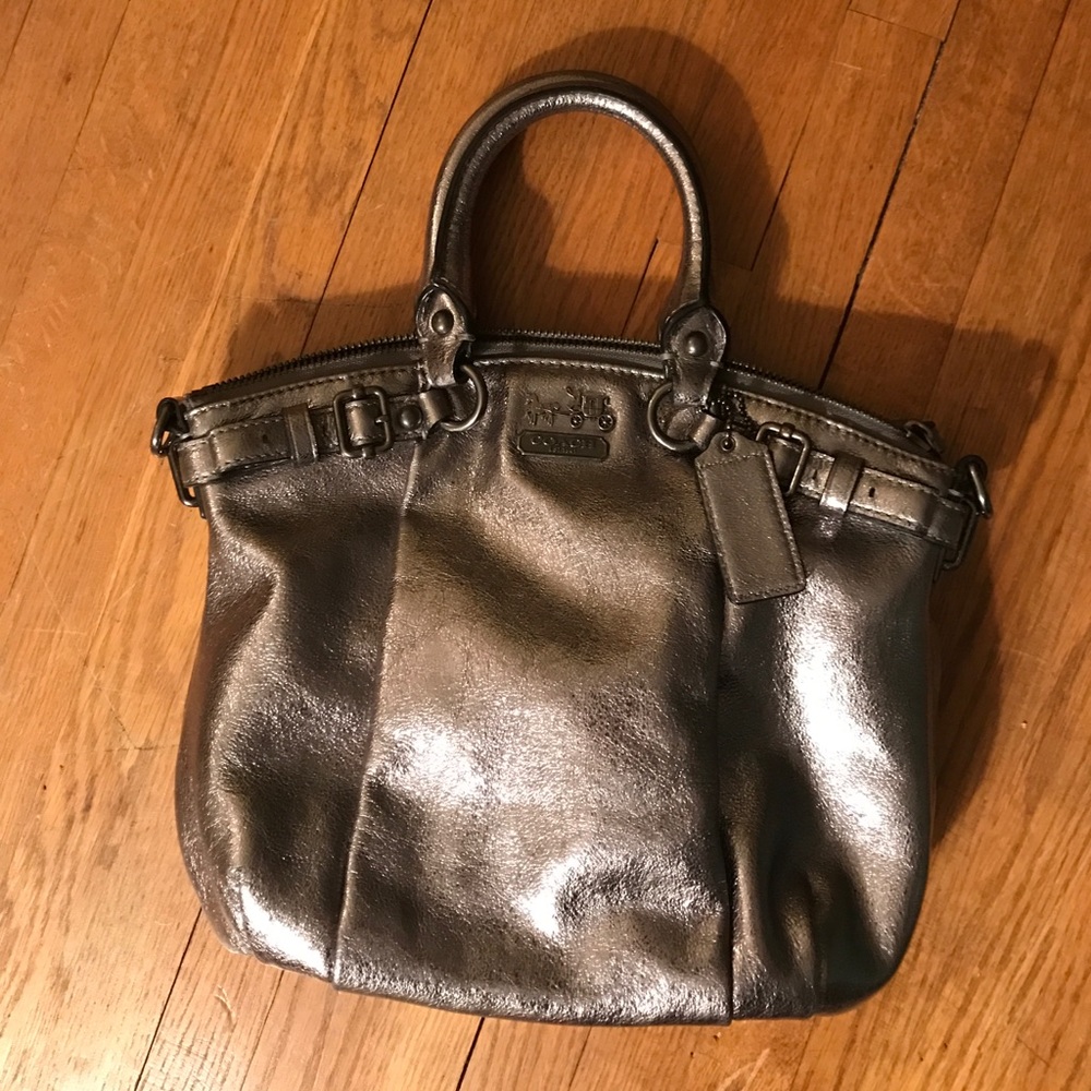 Coach Silver Metallic Purse