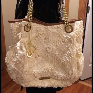Betsey Johnson ivory lace tote, NWOT