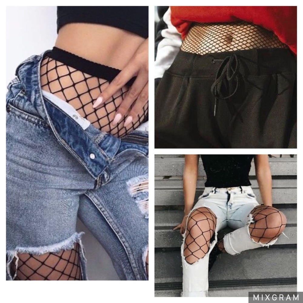Fashion Black Casual Fishnet Tights
