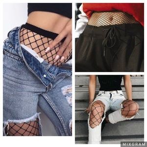 Fashion Black Casual Fishnet Tights