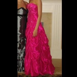 Mori Lee by Madeline Gardner Hot Pink Prom Dress