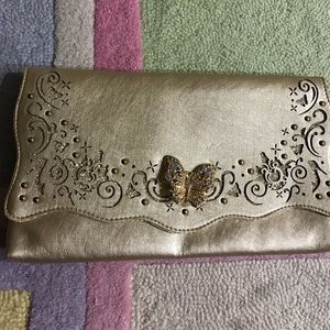 Disney clutch crossbody with gold chain, butterfly