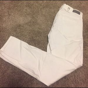 White straight leg jeans