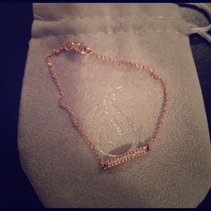 Small Diamond Bar Rose Gold Bracelet